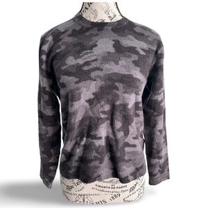 Michael Kors Extrafine Merino Gray Camo Sweater Size Medium